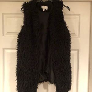 Black Furry Vest